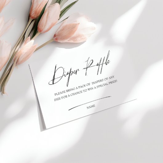 ホワイトミニマエレガントリストおむつラッフル エンクロージャーカード