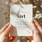 ホワイトミニマエレガントリストその女の子の赤ちゃんシャワー 招待状