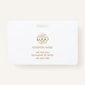 ホワイトミニマエレガントリストの会社従業員の写真ID バッジ (裏面)