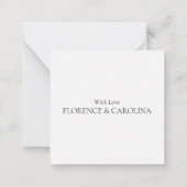 ホワイトミニマエレガントリストハート結婚の感謝 ノートカード (裏面)