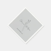 ホワイトミニマエレガントリスト植物学 スタンダードカクテルナプキン (角)