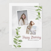 ホワイトミニマパーソナライズされたリストハッピーバースデー (正面/裏面)