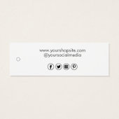 ホワイトミニマモダンリストのビジネスロゴ価格ラベル (裏面)