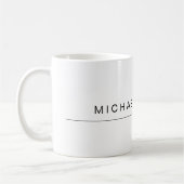 ホワイトミニマモダンリストのプレーンエレガントプロフェッショナル コーヒーマグカップ (左)