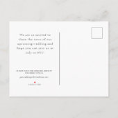 ホワイトミニマモダンリストの写真日付の保存 案内ポストカード (裏面)