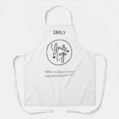 ホワイトミニマモダンリスト企業ののカスタムロゴ エプロン (正面)