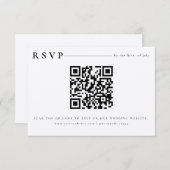 ホワイトミニマモダンリストRSVP QRコード招待状 エンクロージャーカード (正面/裏面)