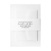 ホワイトミニマリストせっけんのベリーバンド 招待状ベリーバンド (正面例)