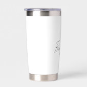 ホワイトミニマリストとスクリプトの花嫁の贈り物 保温保冷タンブラー (右面)