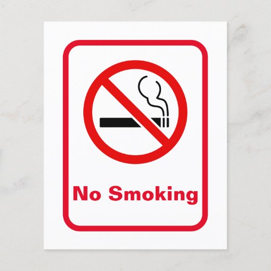 ホワイトミニマリストなし喫煙サイネージフライヤー チラシ (裏面)