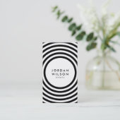 ホワイトミニマリストのサークル幾何学的ソーシャルメディア 名刺 (スタンド正面)