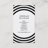 ホワイトミニマリストのサークル幾何学的ソーシャルメディア 名刺 (裏面)