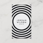 ホワイトミニマリストのサークル幾何学的ソーシャルメディア 名刺 (正面)