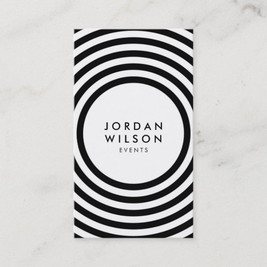 ホワイトミニマリストのサークル幾何学的ソーシャルメディア 名刺 (正面)