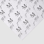 ホワイトミニマリストのビジネスモノグラムのロゴパターン 薄葉紙 (詳細)