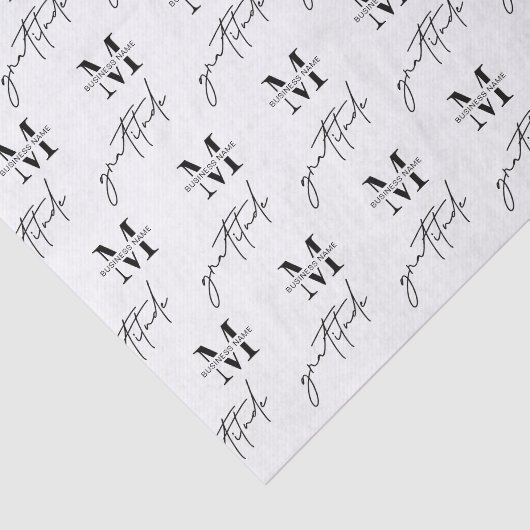 ホワイトミニマリストのビジネスモノグラムのロゴパターン 薄葉紙 (詳細)