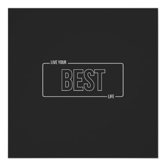 ホワイトミニマリストは人生最高のの光沢のあるポスター ポスター (正面)