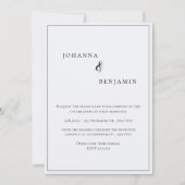 ホワイトミニマリストクラシック結婚式招待状 招待状 (正面)