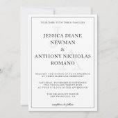 ホワイトミニマリストフォト結婚式招待状 招待状 (正面)