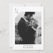 ホワイトミニマリストフォト結婚式招待状 招待状 (裏面)