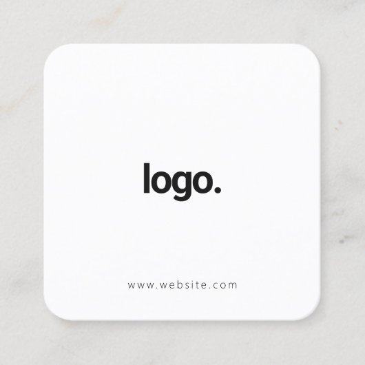 ホワイトミニマリストモダンインフルエンサーのスキャナブル スクエア名刺 (正面)