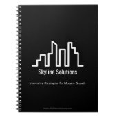 ホワイトミニマリスト付きダークブラックノートブックデザイン ノートブック (正面)