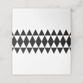 ホワイトミニマリスト名ブラック三角形パターン プレイスカード (外部開封)