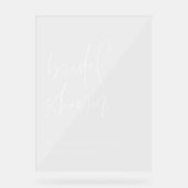 ホワイトミニマリスト手書きブライダルシャワー アクリルサイン (正面)