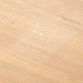 ホワイトミニマリスト手書きモダンスクリプ結婚ト アクリル招待状 (レイダウン)