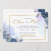 ホワイトミニマリスト日付保存招待状 セーブザデート (正面/裏面)