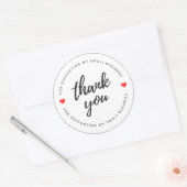 ホワイトミニマリスト美学ありがとうステッカー ラウンドシール (封筒)