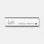 ホワイトミニマリスト | モダンハートクリーンデザイン サインプレート (正面)