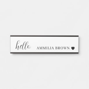 ホワイトミニマリスト   モダンハートクリーンデザイン サインプレート