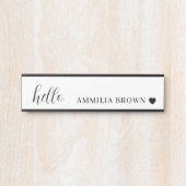 ホワイトミニマリスト | モダンハートクリーンデザイン サインプレート (正面)