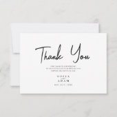 ホワイトミニマルでエレガントな結婚式 サンキューカード (裏面)
