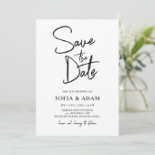 ホワイトミニマルでエレガントな結婚式 セーブザデート (スタンド正面)