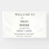 ホワイトミニマルなディナーウェルカムバックドロップ 横断幕 (横)