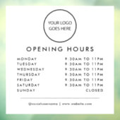 ホワイトミニマルなビジネスロゴの営業時間 ウィンドウサイン (シート3)