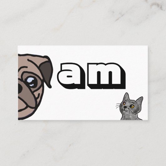 ホワイトミニマルなペットシッター猫と犬ペットケア 名刺 (裏面)