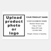 ホワイトミニマルのビジネス製品情報 長方形シール (正面)