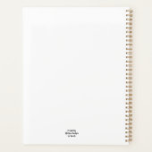 ホワイトミニマルのピンクのバラの花カスタム プランナー手帳 (裏面)