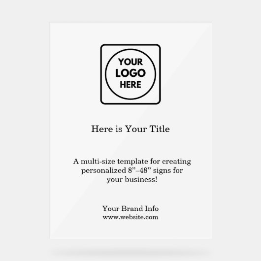 ホワイトミニマルのロゴ | モダンシンプルブランディング アクリルサイン (正面)