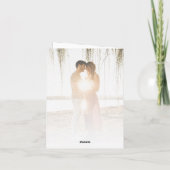 ホワイトミニマルはっきりしたリストタイプ結婚の写真 サンキューカード (裏面)