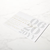 ホワイトミニマルはっきりしたリストタイプ結婚の写真 箔招待状 (回転した状態)