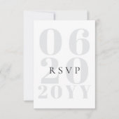 ホワイトミニマルはっきりしたリストタイプ結婚式RSVP 出欠カード (正面)