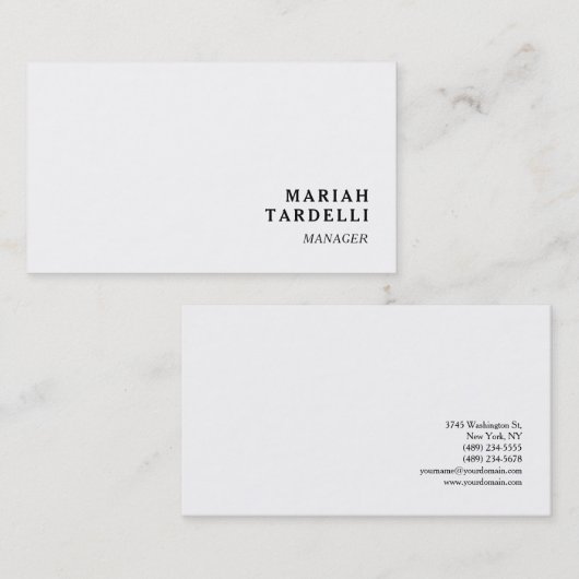 ホワイトミニマルエレガントリストシック平野 名刺 (正面/裏面)