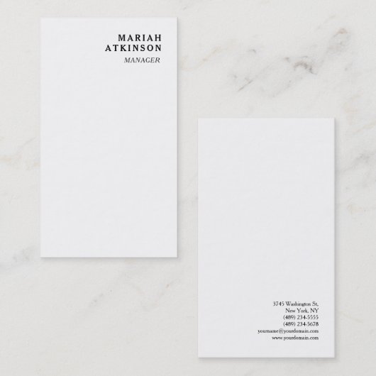 ホワイトミニマルエレガントリスト 名刺 (正面/裏面)