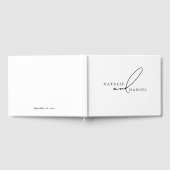 ホワイトミニマルクラシックリスト結婚シック ゲストブック (全面)