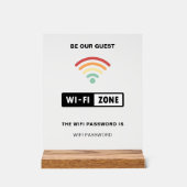 ホワイトミニマルシンプルリストWifiパスワード アクリルサイン (正面)