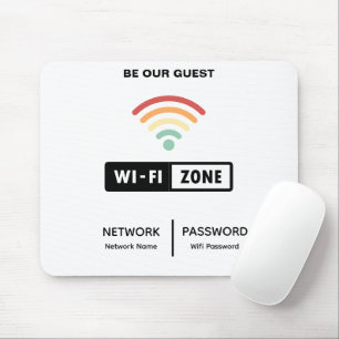 ホワイトミニマルシンプルリストWifiパスワード マウスパッド